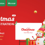 3D Christmas Scene Mockup PSD